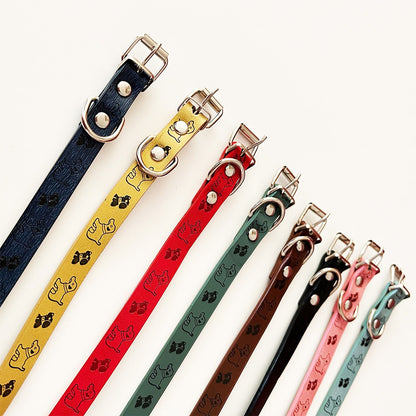 20mm Puppies Pattern Adjustable Puppy Dog Kitten Cat Small Medium Large Pet Collar