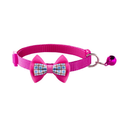 Cute Bow Tie Adjustable Kitten Cat Collar With Bell And Snap Buckle