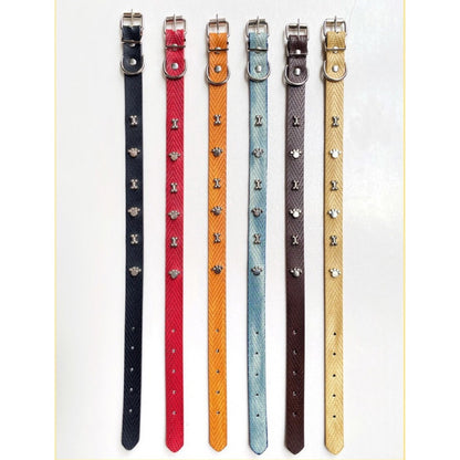 15mm Adjustable Puppy Dog Kitten Cat Large Pet Collar Bones Paws Studs