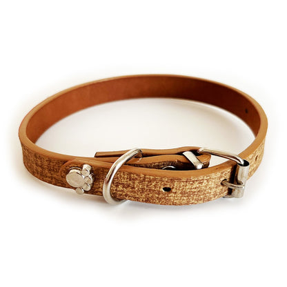 20mm Fabric Texture Pattern Adjustable Puppy Dog Kitten Cat Collar With Studded Paw