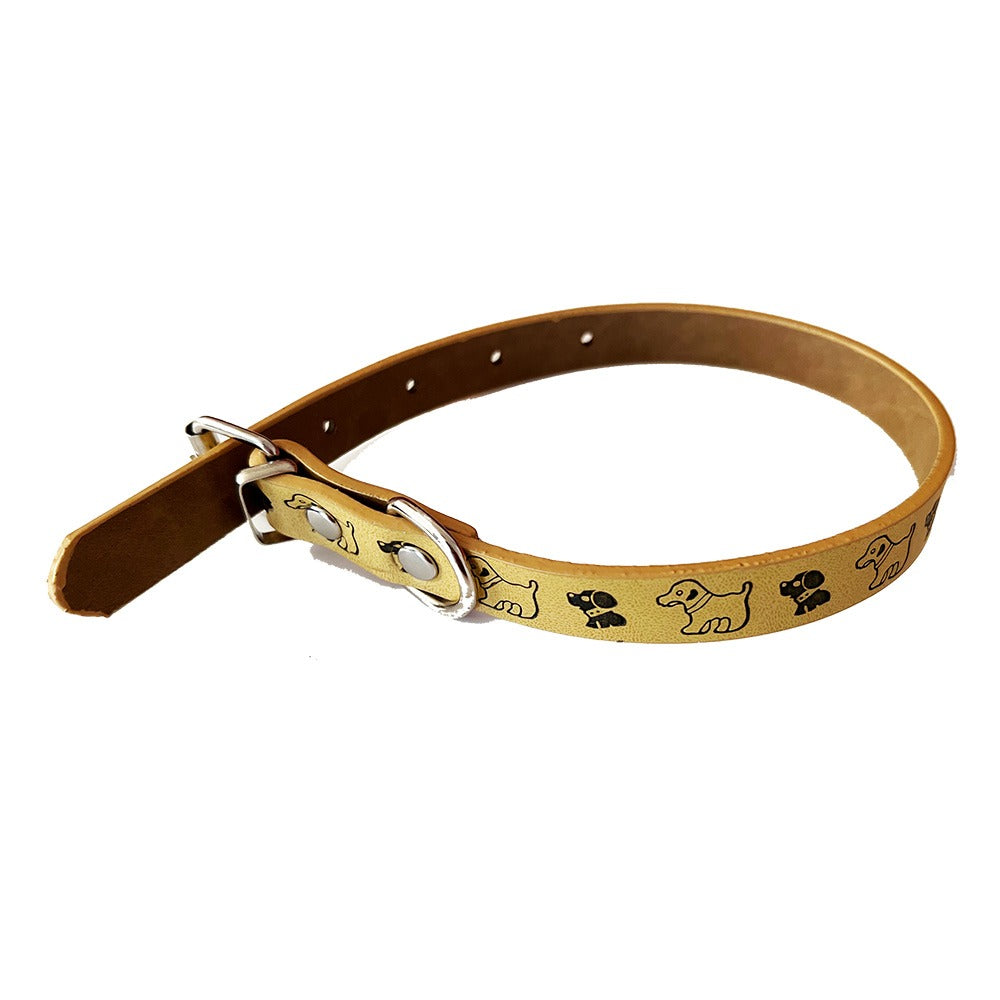 15mm Puppies Pattern Adjustable Puppy Dog Kitten Cat Small Medium Large Pet Collar