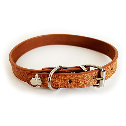 15mm Fabric Texture Pattern Adjustable Puppy Dog Kitten Cat Collar With Studded Paw