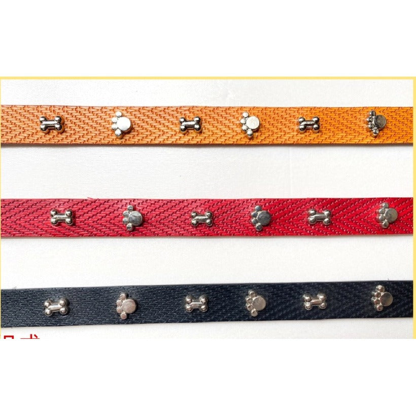 20mm Adjustable Puppy Dog Kitten Cat Large Pet Collar Bones Paws Studs