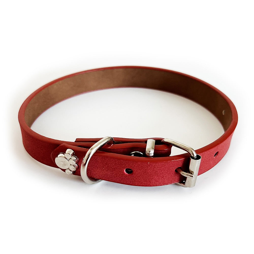 15mm Fabric Texture Pattern Adjustable Puppy Dog Kitten Cat Collar With Studded Paw