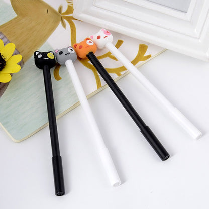 4pc Black White Kitten Cats Novelty Ballpoint Gel Pens Cute Funky School Supply Party Gift Bag Fillers