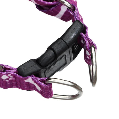 Paws Bones Patterned Print Small Dog Cat Pet Adjustable Harness Leash Lead Set