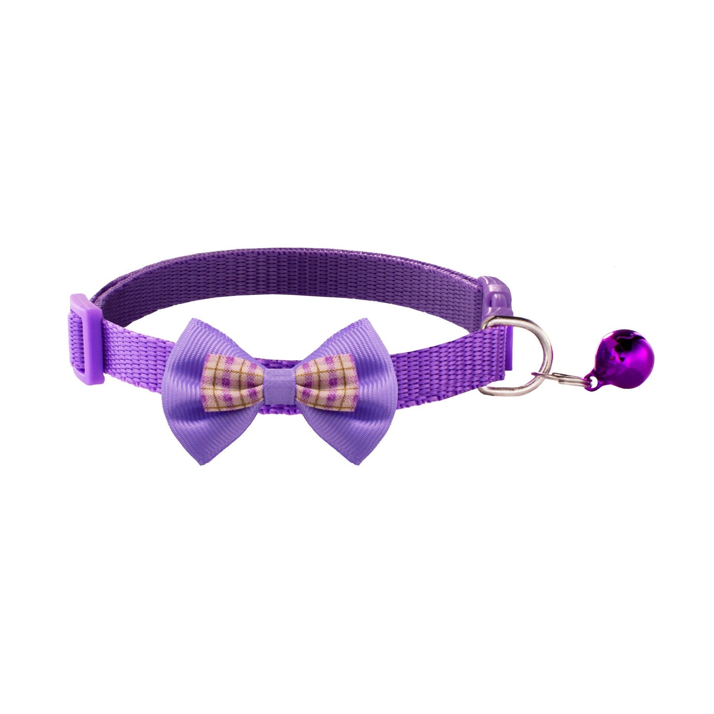 Cute Bow Tie Adjustable Kitten Cat Collar With Bell And Snap Buckle