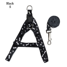 Paws Bones Patterned Print Small Dog Cat Pet Adjustable Harness Leash Lead Set