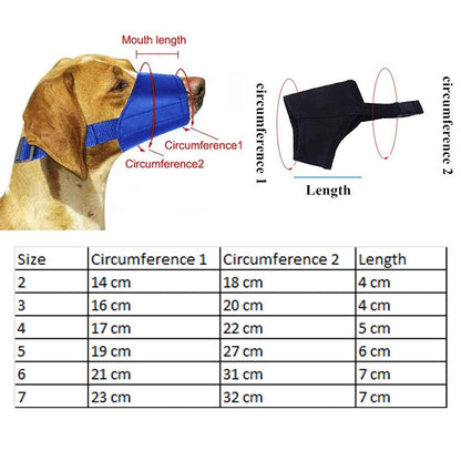 Black Adjustable Breathable Safety Dog Muzzles Anti-Biting Anti-Barking Anti-Chewing
