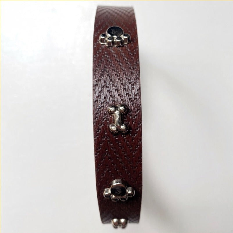 20mm Adjustable Puppy Dog Kitten Cat Large Pet Collar Bones Paws Studs