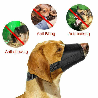 Black Adjustable Breathable Safety Dog Muzzles Anti-Biting Anti-Barking Anti-Chewing