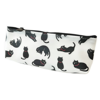 Black White Cats Patterned Cute Pencil Cases Cosmetics Make Up Bags Pen Pouch