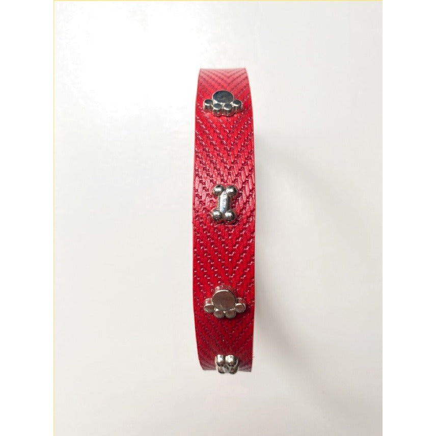 20mm Adjustable Puppy Dog Kitten Cat Large Pet Collar Bones Paws Studs