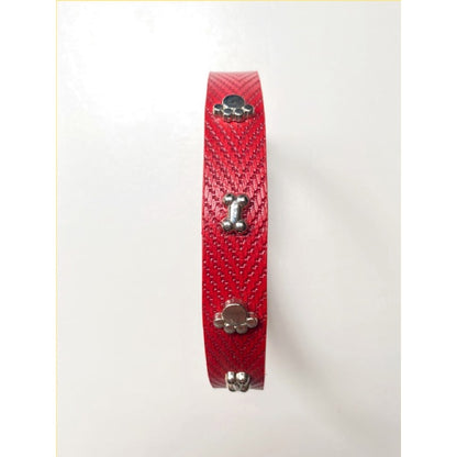 20mm Adjustable Puppy Dog Kitten Cat Large Pet Collar Bones Paws Studs