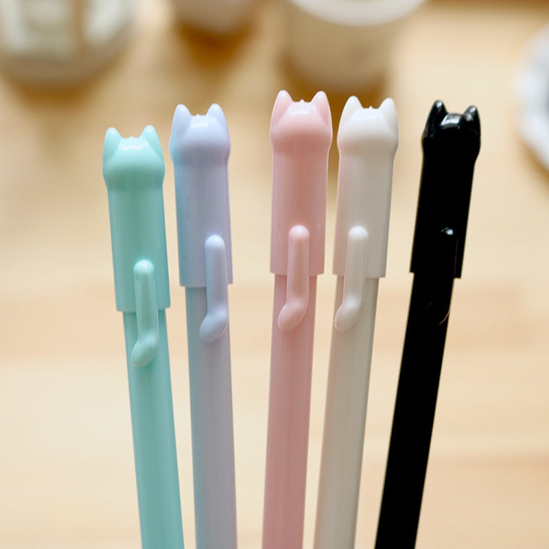 6pc Kitten Cats Ballpoint Gel Pens Cute Funky Kids Party Gift Bag Fillers