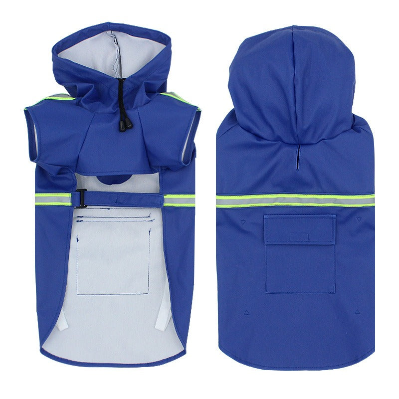 Dog Rain Coat Reflective Waterproof Jacket Outdoor Vest Windproof Raincoat UK