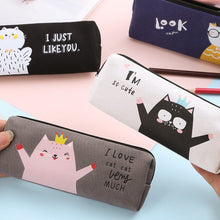 Adorable Black White Kitten Cat Cute Canvas Pencil Case