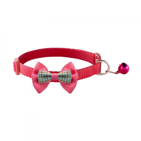 Cute Bow Tie Adjustable Kitten Cat Collar With Bell And Snap Buckle