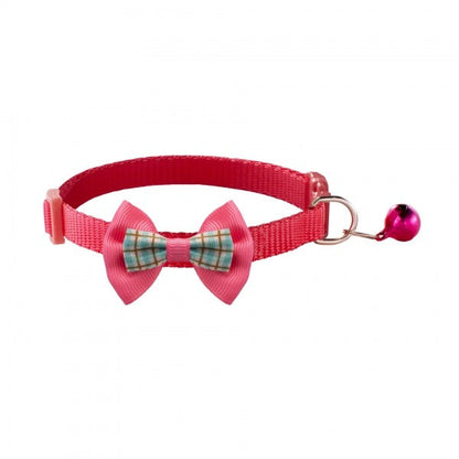 Cute Bow Tie Adjustable Kitten Cat Collar With Bell And Snap Buckle