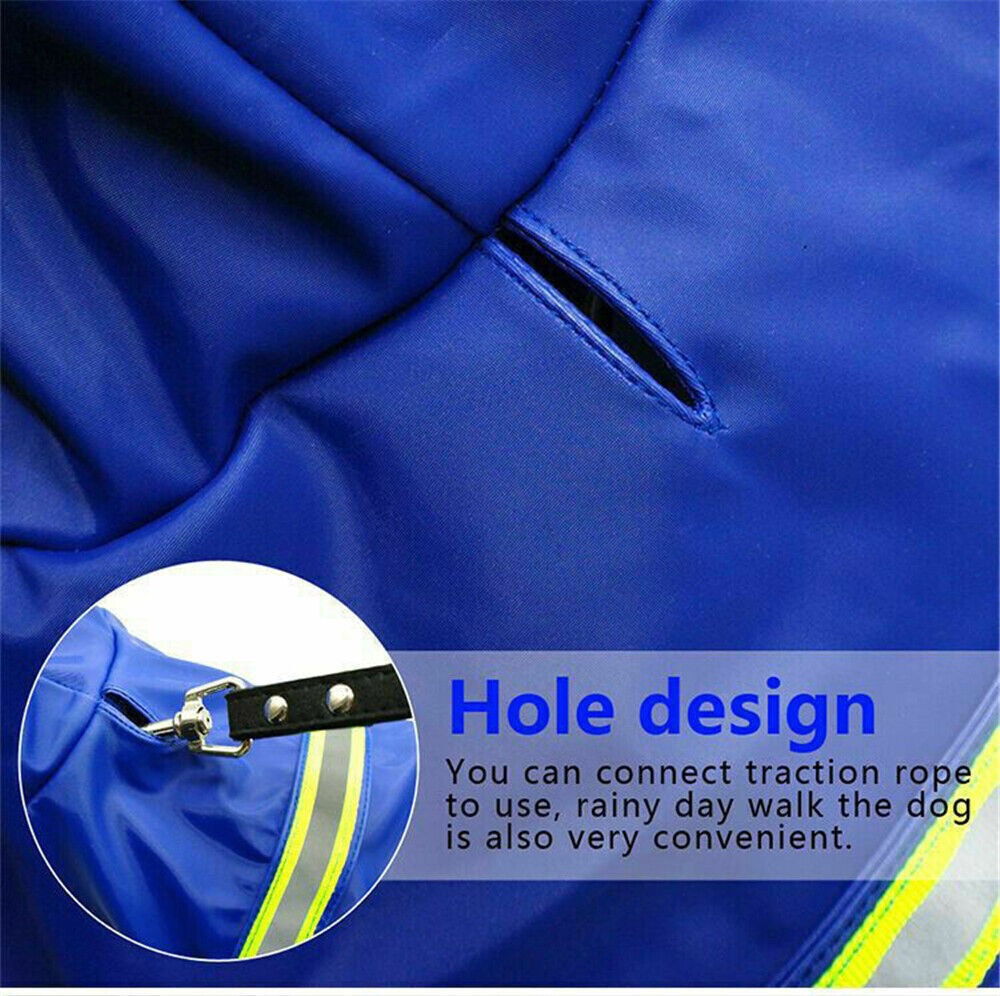 Dog Rain Coat Reflective Waterproof Jacket Outdoor Vest Windproof Raincoat UK