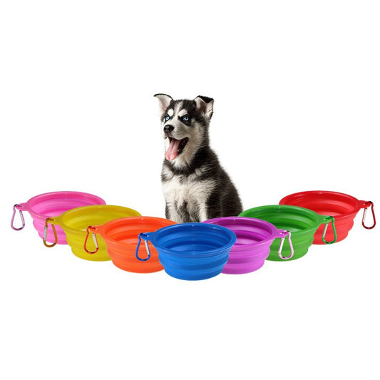 Collapsible Pet Dog Cat Feeding Bowl Pop Up Compact Travel Silicone Dish Feeder