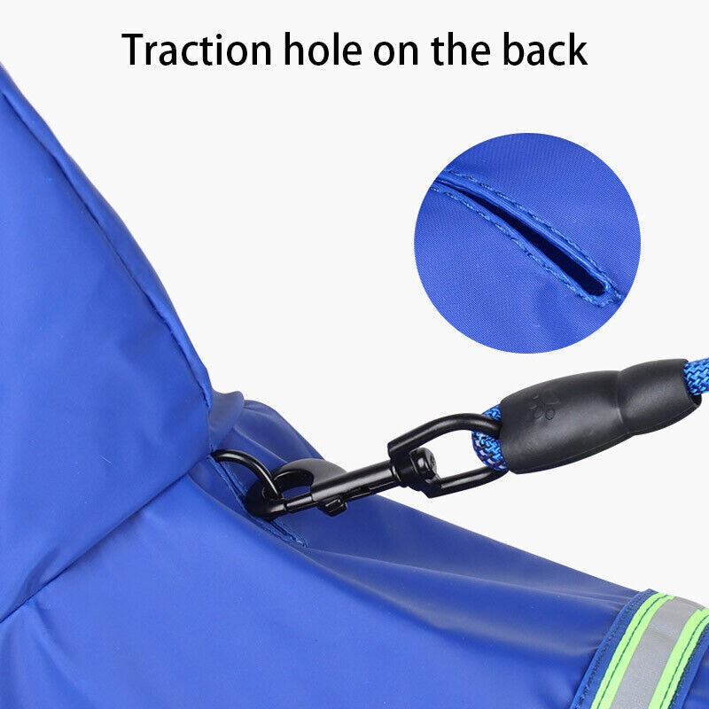 Dog Rain Coat Reflective Waterproof Jacket Outdoor Vest Windproof Raincoat UK