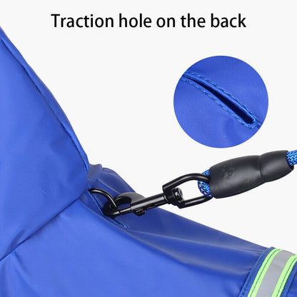 Dog Rain Coat Reflective Waterproof Jacket Outdoor Vest Windproof Raincoat UK