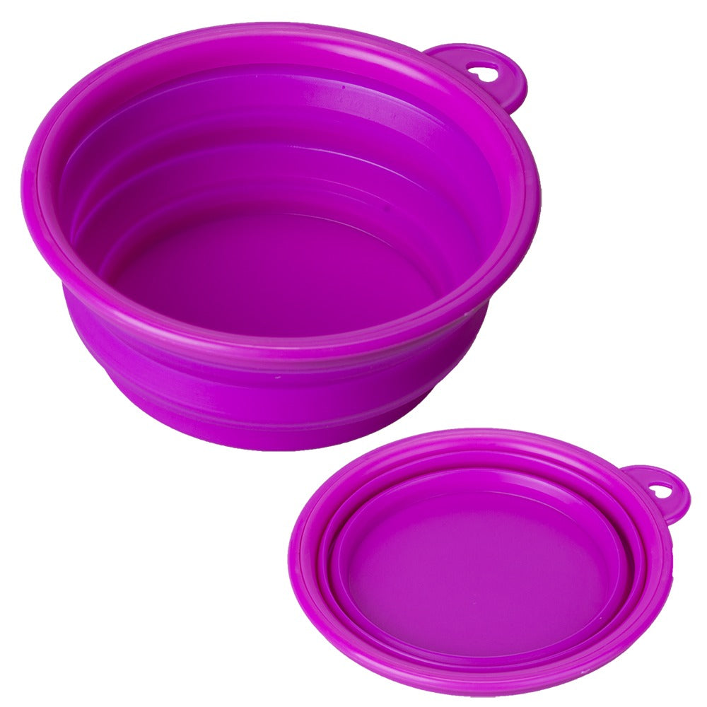 Collapsible Pet Dog Cat Feeding Bowl Pop Up Compact Travel Silicone Dish Feeder