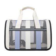 White and Blue Large Ventilated Travel Bag Cat Carrier Soft Crate For Puppy Dog