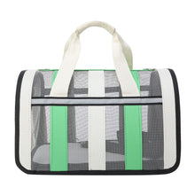 White and Green Large Ventilated Travel Bag Cat Carrier Soft Crate For Puppy Dog
