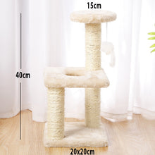 2-Tier Cat Climbing Frame Scratching Play and Rest Beds