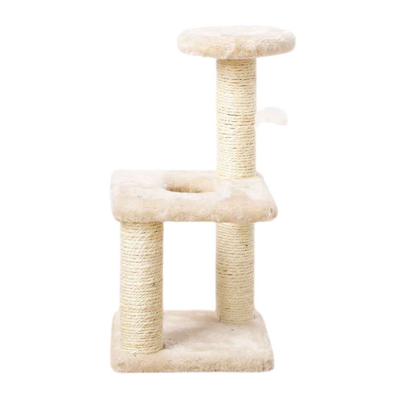 2-Tier Cat Climbing Frame Scratching Play and Rest Beds