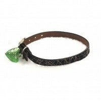 Marble Pattern Adjustable Kitten Cat Puppy Dog Small Pet Faux Leather Collar With Bell