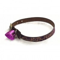 Marble Pattern Adjustable Kitten Cat Puppy Dog Small Pet Faux Leather Collar With Bell