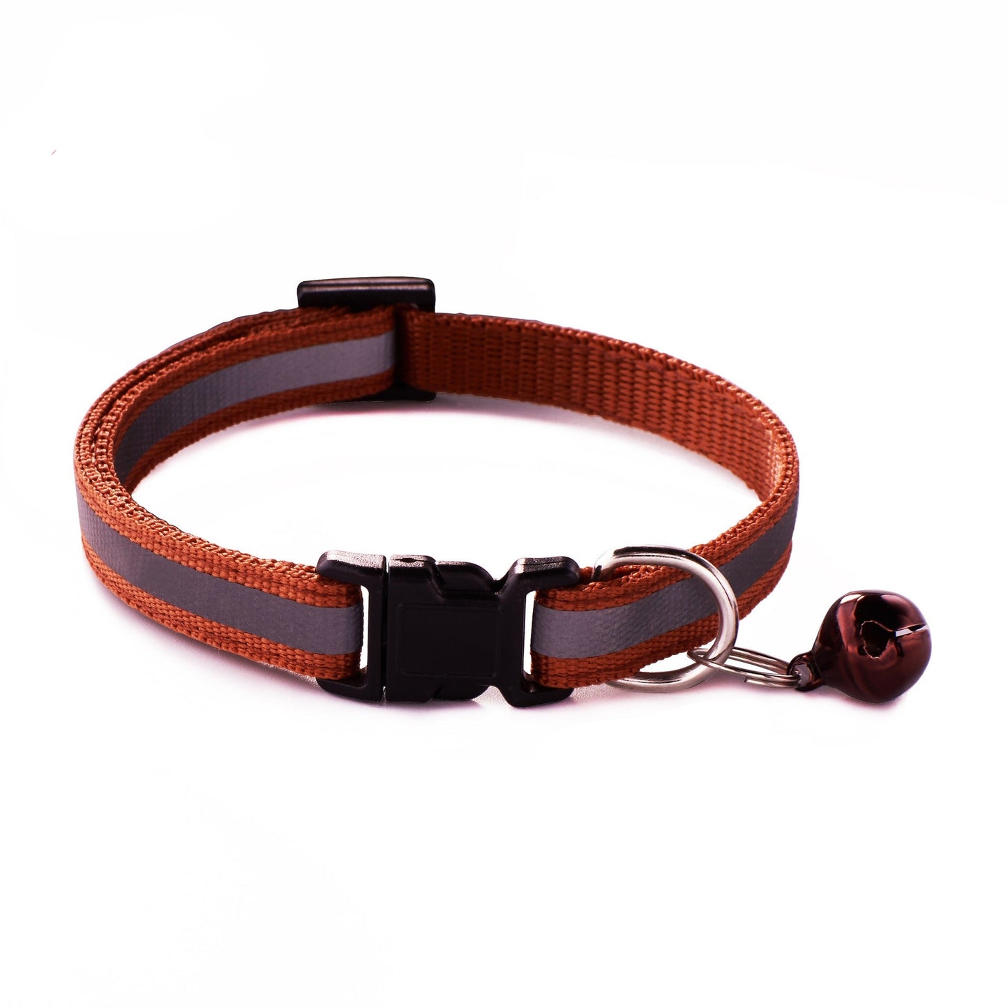 Reflective Adjustable Kitten Cat Collar With Bell And Snap Buckle