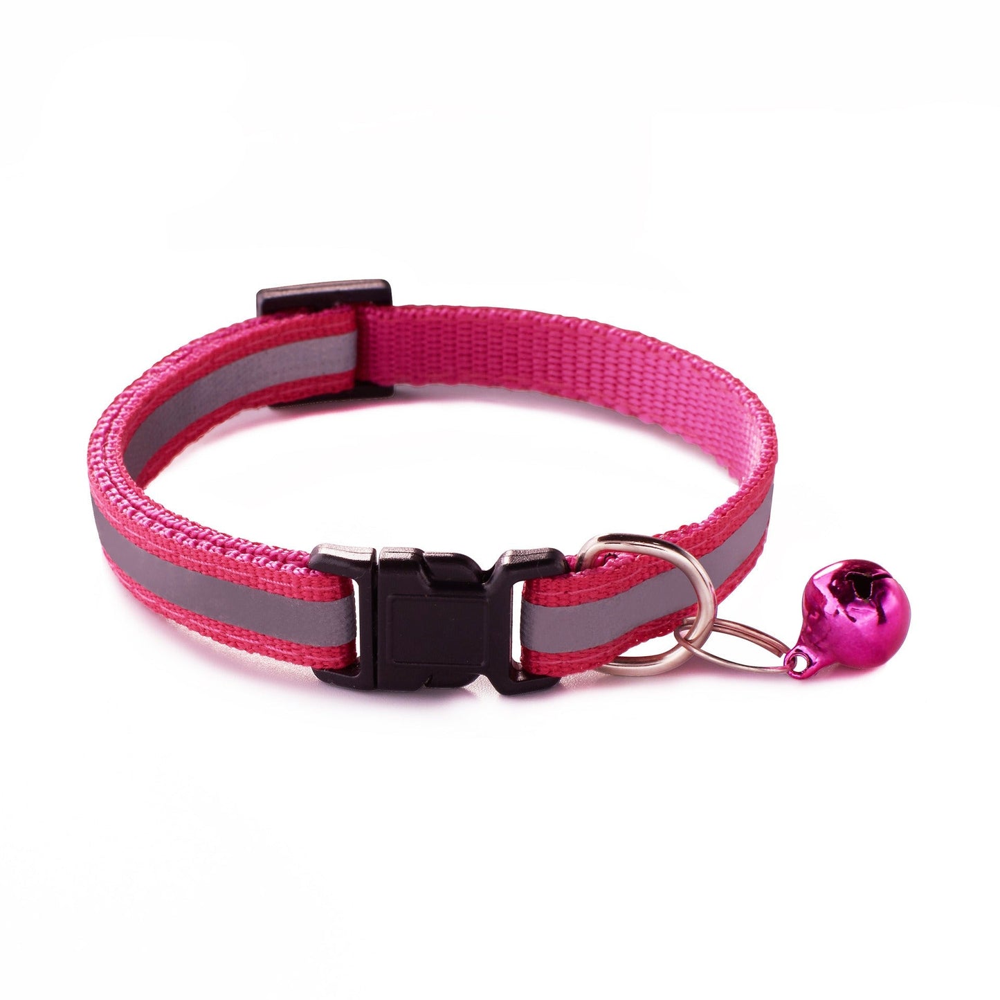 Reflective Adjustable Kitten Cat Collar With Bell And Snap Buckle