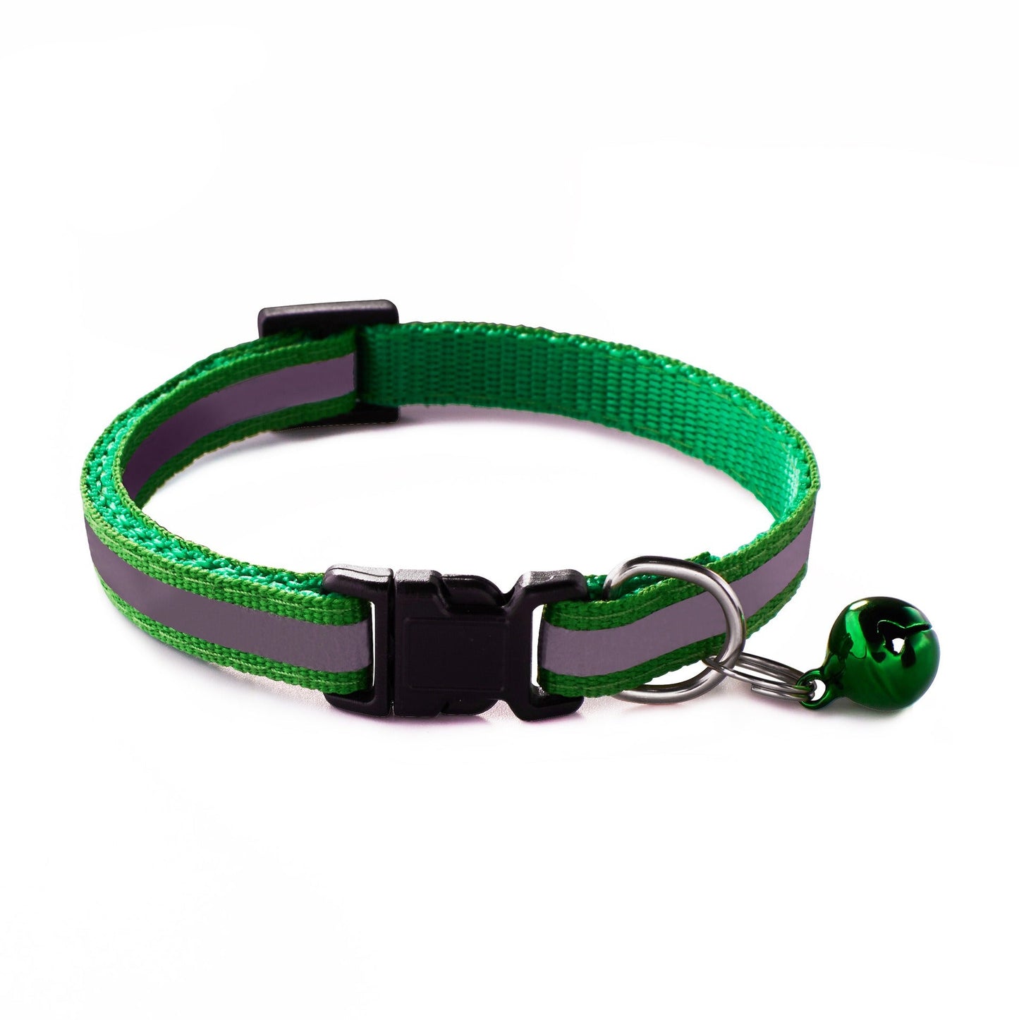Reflective Adjustable Kitten Cat Collar With Bell And Snap Buckle