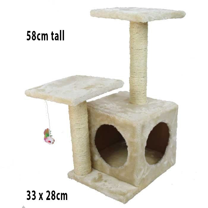 Cat Tree Tower Climbing Frame with Scratching Post Hideaway Box