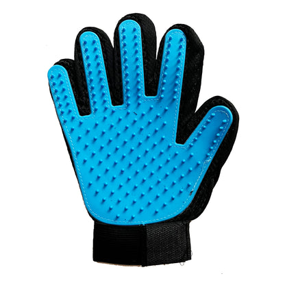 Blue Pet Dog Cat Grooming Glove Deshedding Brush Fur Remover Mitt