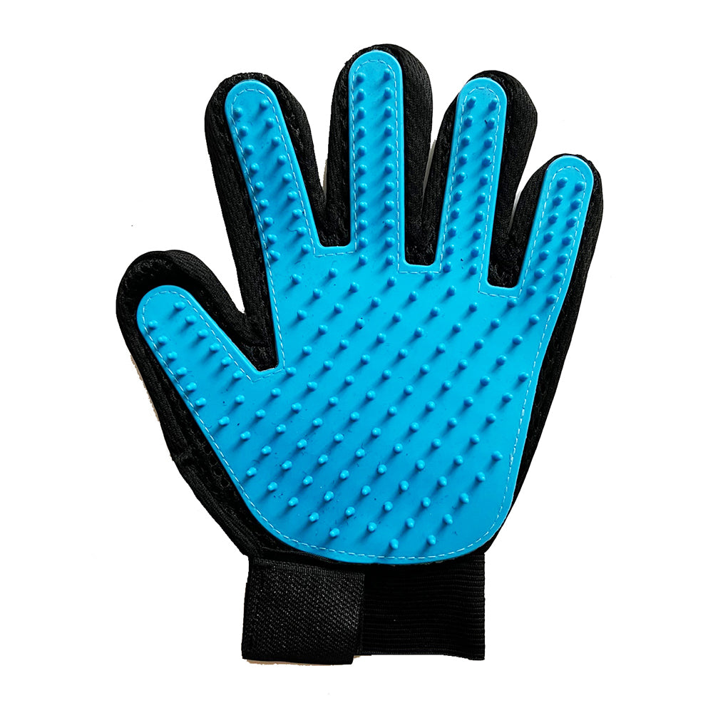 Blue Pet Dog Cat Grooming Glove Deshedding Brush Fur Remover Mitt