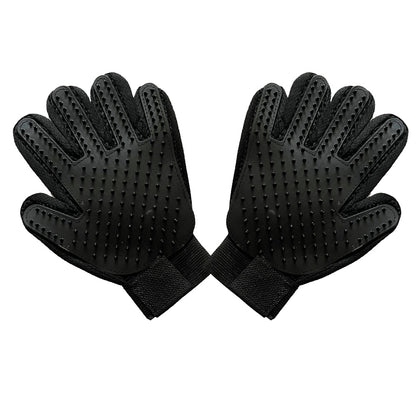 Black Pet Dog Cat Grooming Glove Deshedding Brush Fur Remover Mitt Left Right Hand
